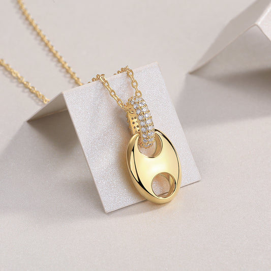 Cloud Roll And Cloud Spread - A Fashionable And Trendy Diamond Pendant Necklace Set With Moissanite S925 Sterling Silver And Gold Plating