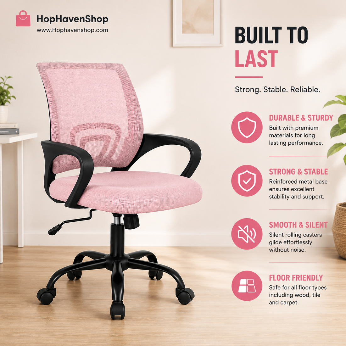 Ergonomic Office Desk Chair with Lumbar Support | Adjustable Mesh Computer Chair