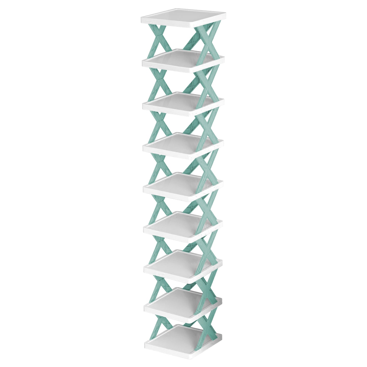 1Pc 9Tier Narrow Entryway Shoe Rack Plastic Vertical Shoe Organizer Space Saving Free Standing Shoes Storage Shelf Closet Hallway