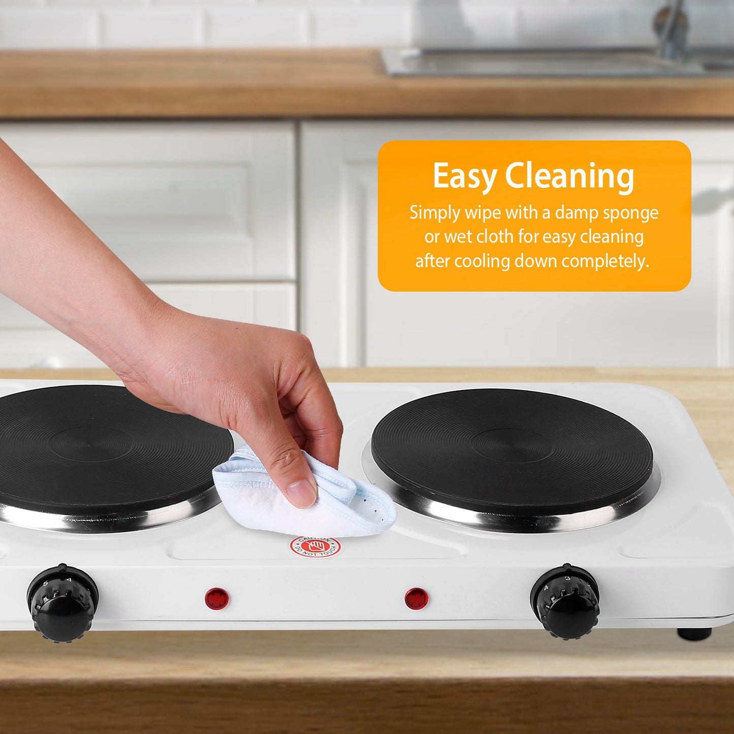 2000W Electric Dual Burner Hot Plate Portable Countertop Stove with 5 Temperature Settings, Double Coil Heating Cooktop for RV, Dorm, Camping, Apartment, Travel & Home Cooking