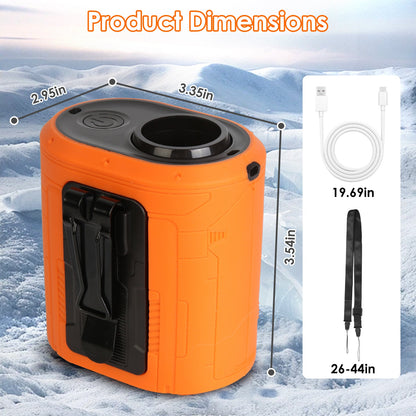 5-in-1 Portable Waist Clip Fan, Wearable Neck Fan with 10000mAh Power Bank & LED Flashlight, Turbo Brushless Motor, 5-Speed Hands-Free Belt Clip Fan, 10H Battery Life, USB Rechargeable Personal Fan for Outdoor, Travel, Hiking, Desk