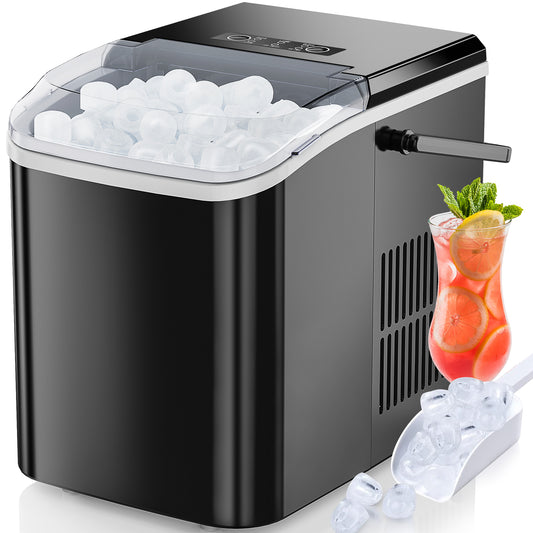 Portable Countertop Ice Maker – 26 lbs in 24 Hours – Self-Cleaning Compact Ice Machine, 9 Ice Cubes in 6 mins, with 2 Colors, Energy Saving & Basket | Travel | Festival | Bar | Home | Party