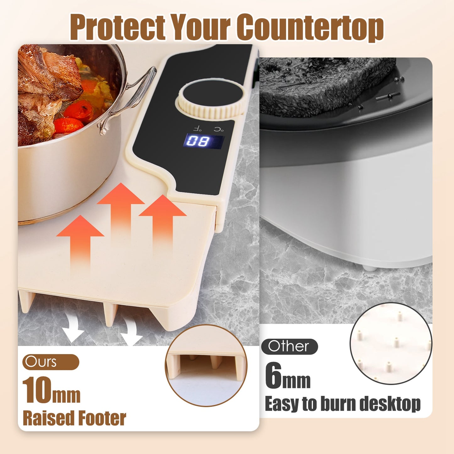 Food Warming Mat Electric Silicone Hot Plate 300W Fast Heating, 14 Temp Levels with Timer, Portable Roll-Up Buffet Warmer Tray for Parties Kitchen Table Food Heater Pad