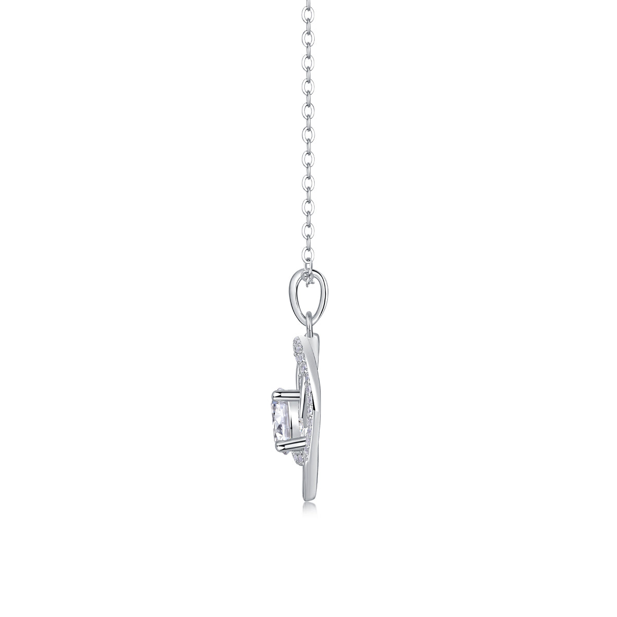 Heart To Heart - A Fashionable And Luxurious Diamond Jewelry Pendant Set With 1-carat Moissan Diamond S925 Sterling Silver And Platinum Plating