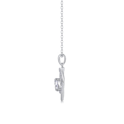 Heart To Heart - A Fashionable And Luxurious Diamond Jewelry Pendant Set With 1-carat Moissan Diamond S925 Sterling Silver And Platinum Plating
