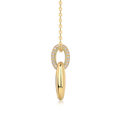 Cloud Roll And Cloud Spread - A Fashionable And Trendy Diamond Pendant Necklace Set With Moissanite S925 Sterling Silver And Gold Plating