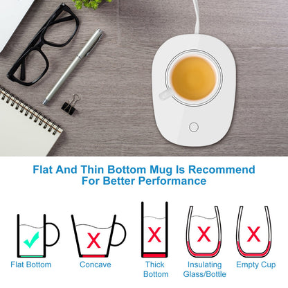 Say goodbye to cold coffee and hello to comfort all day long! ☕✨ This smart mug warmer keeps your favorite drinks—coffee, tea, or milk—perfectly warm at up to 131°F (55°C).