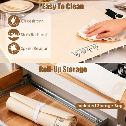 Food Warming Mat Electric Silicone Hot Plate 300W Fast Heating, 14 Temp Levels with Timer, Portable Roll-Up Buffet Warmer Tray for Parties Kitchen Table Food Heater Pad